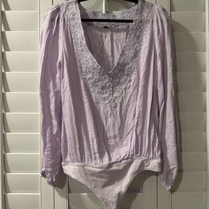 Free People Lavender Lace Top